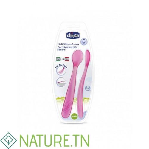 CHICCO 2 CUILLERE SILICONE 6M+ 1