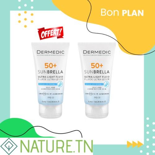 DERMEDIC SUNBRELLA FLUIDE ULTRA LEGER SPF50+ PEAUX MIXTES A GRASSES 40ML (2EME OFFERT) 1