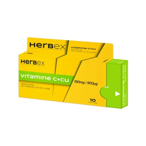 HERBEX VITAMINE C+CU 150MG/90UG 10 COMPRIMES 2