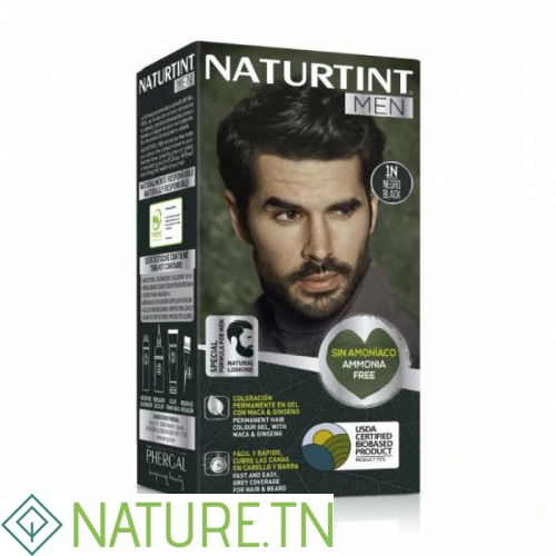 NATURTINT MEN COLORATION PERMANENTE 1N NOIR 150 ML 2 NATURTINT MEN COLORATION PERMANENTE 1N NOIR 150 ML 2