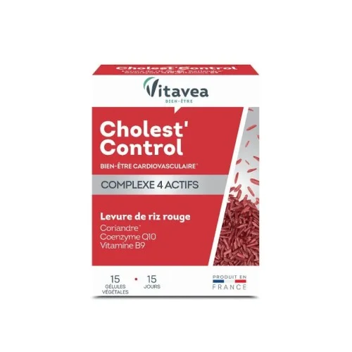 VITAVEA CHOLEST CONTROL LEVURE DE RIZ ROUGE 15 GELULES 2