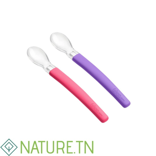 WEE 2 CUILLERES EN SILICONE 6 MOIS + ROSE/VIOLET 1