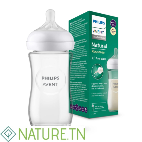 AVENT BIBERON NATURAL RESPONSE EN VERRE 1M+ 240ML SCY933/01 1