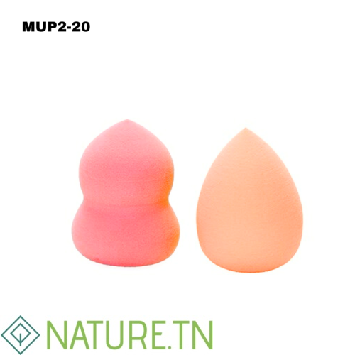 AZAL LOT DE 2 EPONGES MAQUILLAGE FORME CALEBASSE ET GOUTTE 1
