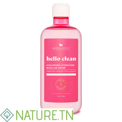 BIOBALANCE HELLO CLEAN EAU MICELLAIRE HYDRATANTE HYALURONIQUE 500ML 2
