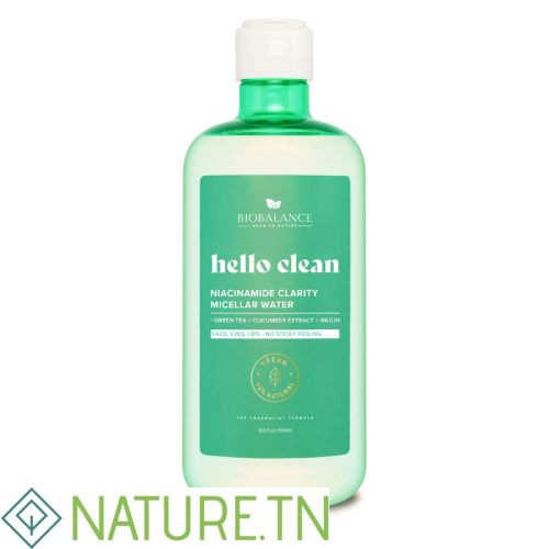 BIOBALANCE HELLO CLEAN NIACINAMIDE EAU MICELLAIRE CLARTE 500 ML 1