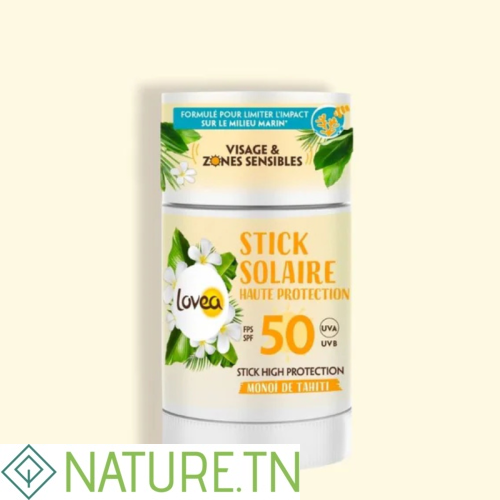 LOVEA STICK SOLAIRE VISAGE & ZONES SENSIBLES MONOI DE TAHITI HAUTE PROTECTION SPF50 40GR 1