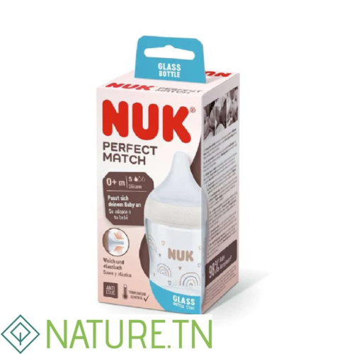 NUK PERFECT MATCH BIBERON EN VERRE BLANC 120ML 0M+ 2
