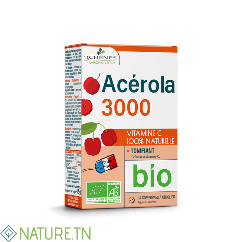 3 CHÊNES ORGANIC ACEROLA 3000 14 COMPRIMES 1 3 CHÊNES ORGANIC ACEROLA 3000 14 COMPRIMES 1