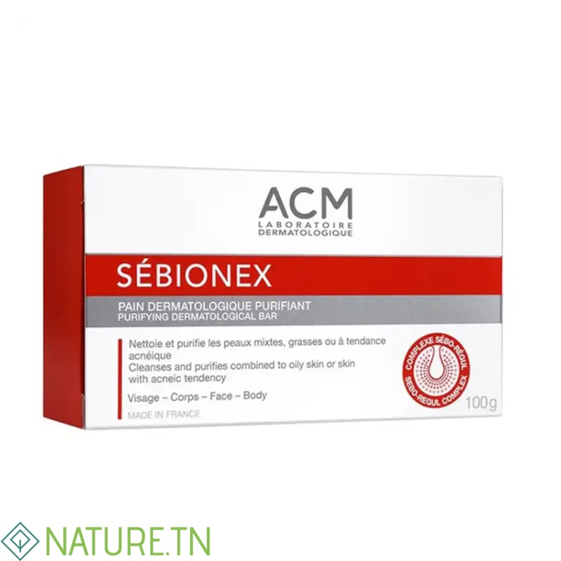ACM SEBIONEX PAIN DERMATOLOGIQUE PURIFIANT 100GR 3 ACM SEBIONEX PAIN DERMATOLOGIQUE PURIFIANT 100GR