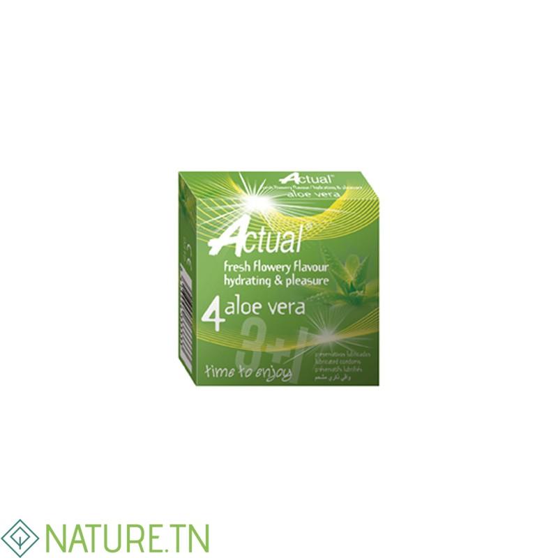ACTUAL PRESERVATIF ALOE VERA BOITE DE 4 3 ACTUAL PRESERVATIF ALOE VERA BOITE DE 4