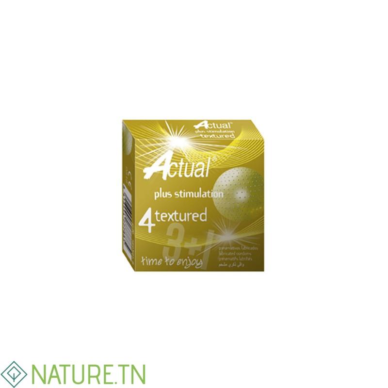 ACTUAL PRESERVATIF TEXTURED BOITE DE 4 2 ACTUAL PRESERVATIF TEXTURED BOITE DE 4 2