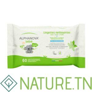 ALPHANOVA BEBE LINGETTES NETTOYANTES A L’HUILE D’AMANDE DOUCE BIO *60
