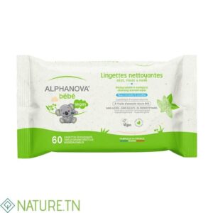 ALPHANOVA BEBE LINGETTES NETTOYANTES A L’HUILE D’AMANDE DOUCE BIO *60