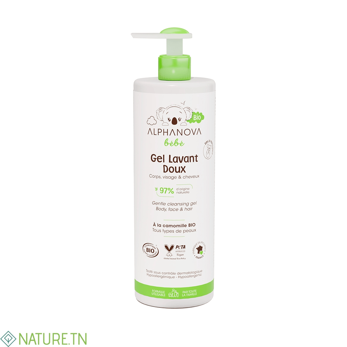 ALPHANOVA GEL LAVANT DOUX BIO 400ML 3 ALPHANOVA GEL LAVANT DOUX BIO 400ML