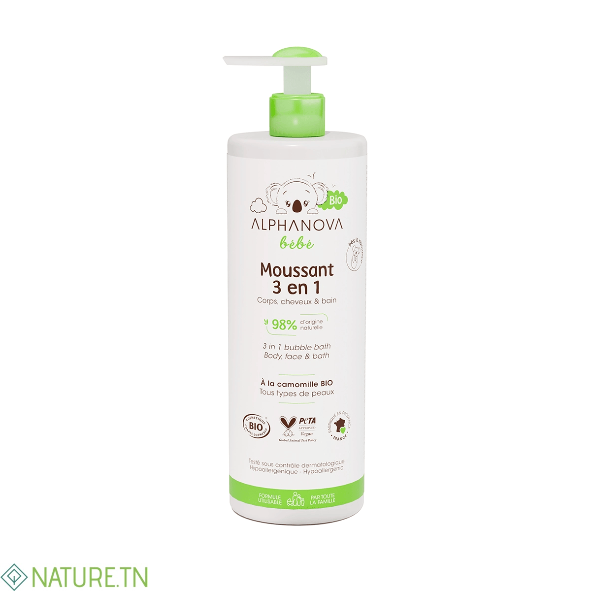 ALPHANOVA MOUSSANT 3EN1 BIO 400ML 1