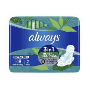 ALWAYS SERVIETTES ULTRA THIN EXTRA LONG HERBAL FRESHNESS 7 PIECES