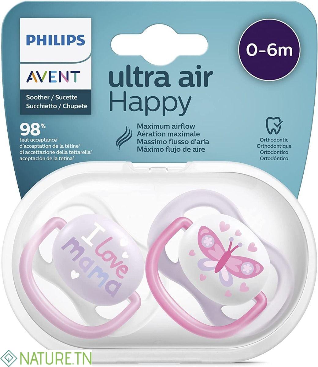 AVENT 2 SUCETTES MAMAN PAPILLON 0-6M SCF080/02 3 AVENT 2 SUCETTES MAMAN PAPILLON 0-6M SCF080/02