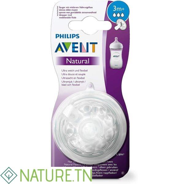 AVENT 2 TETINE NATURAL 3M+ SCF043/27 1
