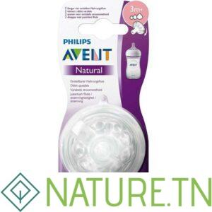 AVENT 2 TETINES NATUREL 3M+ SCF045/27