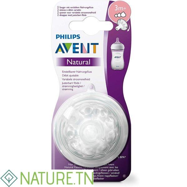 AVENT 2 TETINES NATUREL 3M+ SCF045/27 1