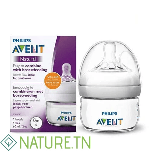 AVENT BIBERON NATURAL 0M+ 60ML 1 AVENT BIBERON NATURAL 0M+ 60ML 1