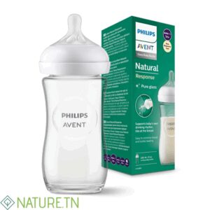 AVENT BIBERON NATURAL RESPONSE EN VERRE 1M+ 240ML SCY933/01