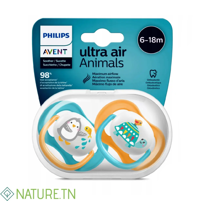 AVENT SUCETTES ULTRA AIR ANIMALS GARÇON 6-18M 1 AVENT SUCETTES ULTRA AIR ANIMALS GARÇON 6-18M 1