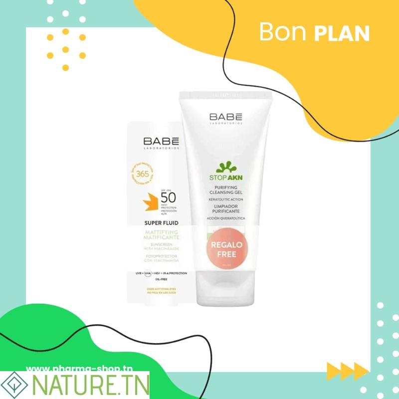 BABE SUPER FLUID MATIFIANT SPF50+ 50ML+STOP AKN CLEANSING GEL100ML (OFFERT) 3 BABE SUPER FLUID MATIFIANT SPF50+ 50ML+STOP AKN CLEANSING GEL100ML (OFFERT)