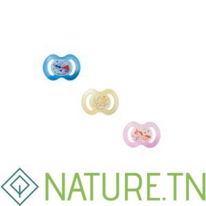 BABY NOVA SUCETTE EN SILICONE AVEC PHOSPHORE DE NUIT 0-6 MOIS