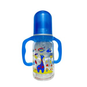 BABY PUR BIBERON EN VERRE AVEC ANSE BLEU 120ML