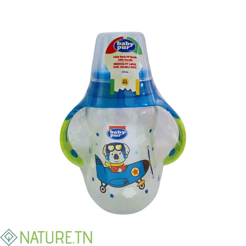 BABY PUR BIBERON PP LARGE AVEC ANSE DOUBLE 250ML REF 72024 3 BABY PUR BIBERON PP LARGE AVEC ANSE DOUBLE 250ML REF 72024
