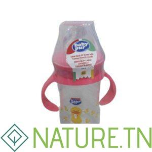 BABY PUR BIBERON PP MAXI LARGE AVEC ANSES ET COUVERCLE TORSADE 360ML