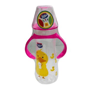 BABY PUR BIBERON STANDARD AVEC COUVERCLE TORSADE & ANSES 250ML ROSE 72010