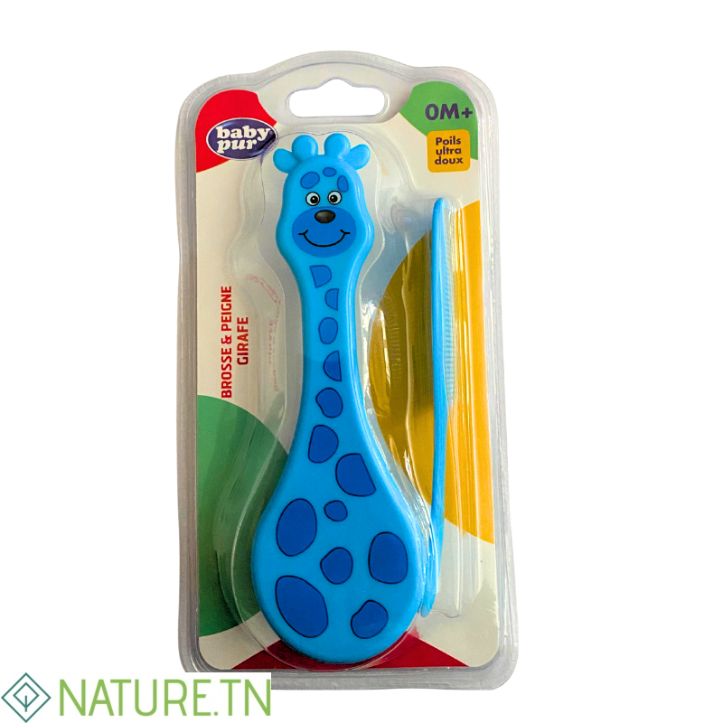 BABY PUR BROSSE ET PEIGNE GIRAFE 0M+ 79003 3 BABY PUR BROSSE ET PEIGNE GIRAFE 0M+ 79003