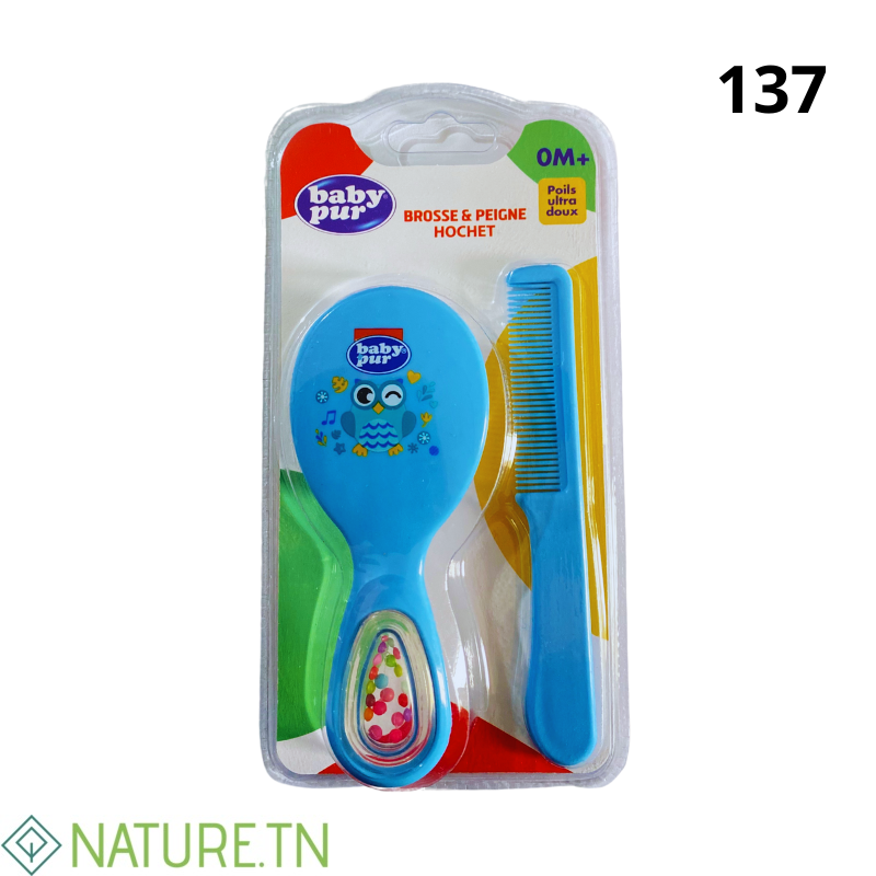 BABY PUR BROSSE ET PEIGNE HOCHET 0M+ REF 79001 1 BABY PUR BROSSE ET PEIGNE HOCHET 0M+ REF 79001 1