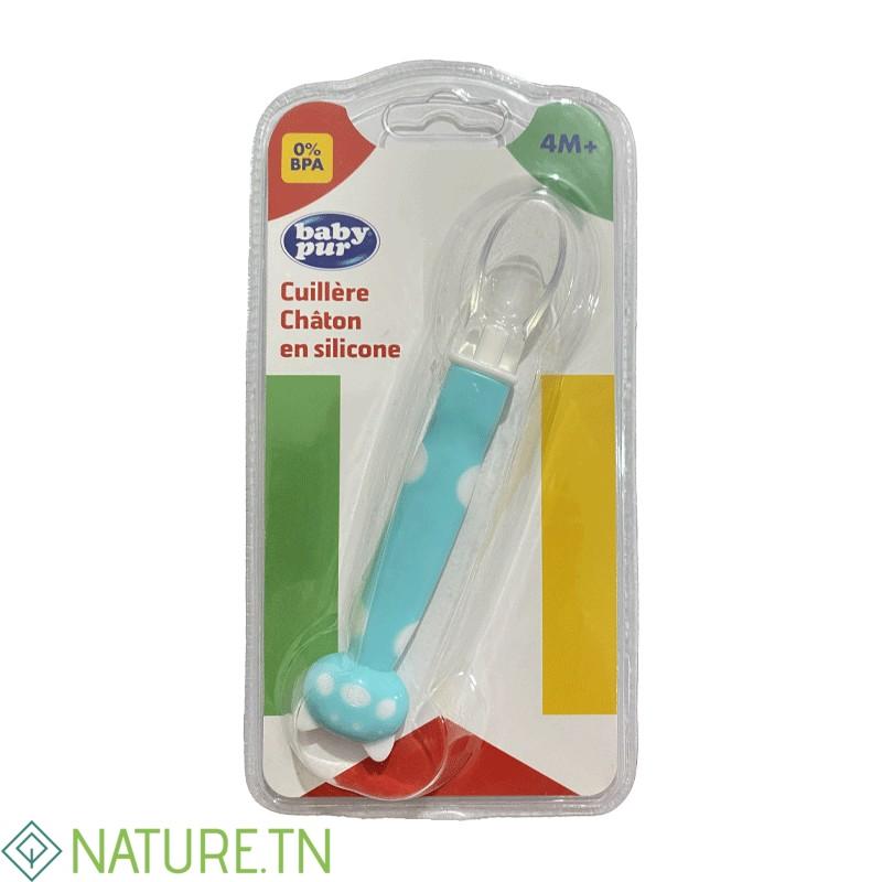 BABY PUR CUILLERE CHATON EN SILICONE 4M+ 76801 3 BABY PUR CUILLERE CHATON EN SILICONE 4M+ 76801
