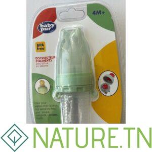 BABY PUR DISTRIBUTEUR D’ALIMENTS AVEC CUILLERE EN SILICONNE