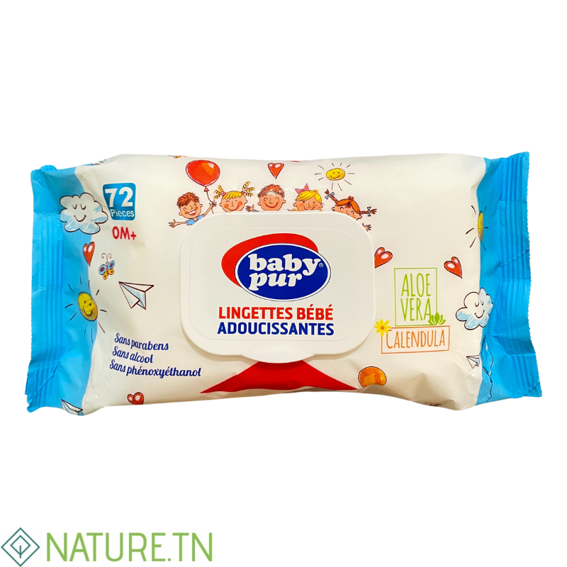 BABY PUR LINGETTES BEBE ADOUCISSANTES 0M+ 72 PIECES 1