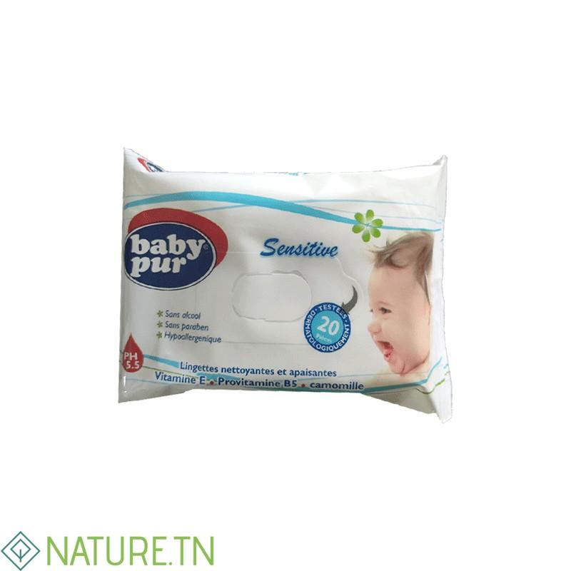 BABY PUR LINGETTES SENSITIVES 20 PIECES 3 BABY PUR LINGETTES SENSITIVES 20 PIECES