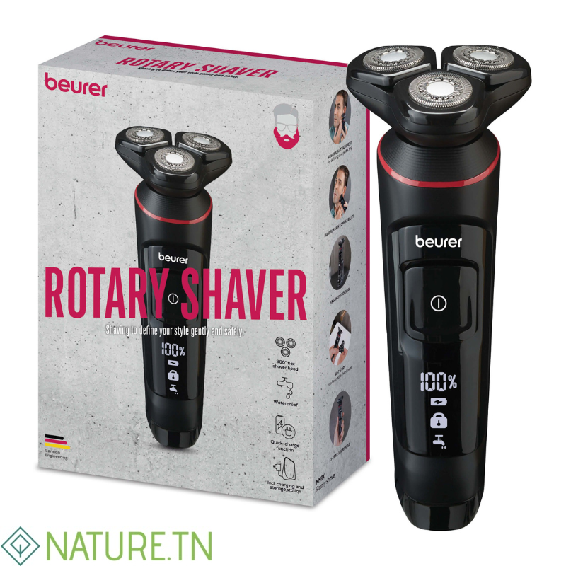 BEURER RASOIR ROTATIF AVEC TETE DE COUPE FLEXIBLE ETANCHE MN8X REF NR 102.54 2 BEURER RASOIR ROTATIF AVEC TETE DE COUPE FLEXIBLE ETANCHE MN8X REF NR 102.54 2