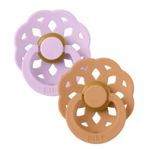 BIBS 02 SUCETTES BOHEME NATURAL RUBER VIOLET SKY PUMPKIN SIZE 1