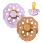 BIBS 02 SUCETTES BOHEME NATURAL RUBER VIOLET SKY PUMPKIN SIZE 2