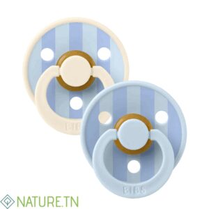 BIBS 02 SUCETTES COLOUR NATURAL RUBBER BLUE DUSTY BLUE MIX SIZE1 0M+