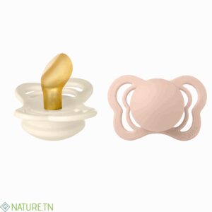 BIBS 02 SUCETTES COUTURE PACIFIER IVORY BLUSH SIZE1 0M+
