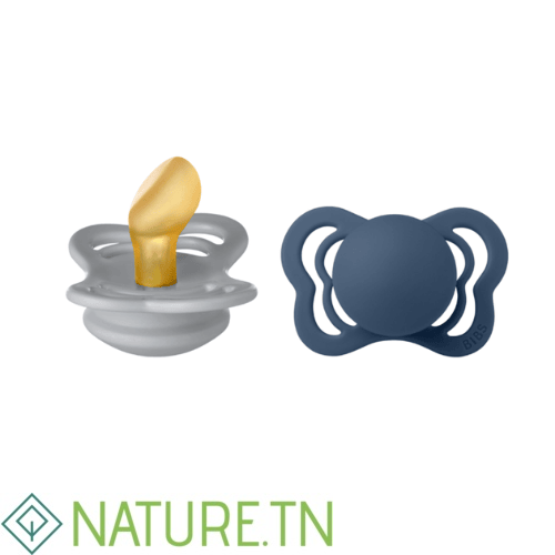 BIBS 02 SUCETTES COUTURE PACIFIER S CLOUD STEEL BLUE SIZE 1 1