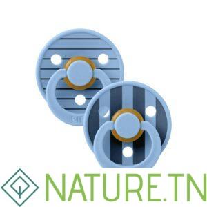 BIBS 02 SUCETTES NATURAL BLUE MIX SIZE 2