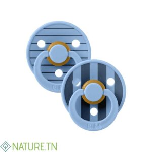 BIBS 02 SUCETTES NATURAL BLUE MIX SIZE 2