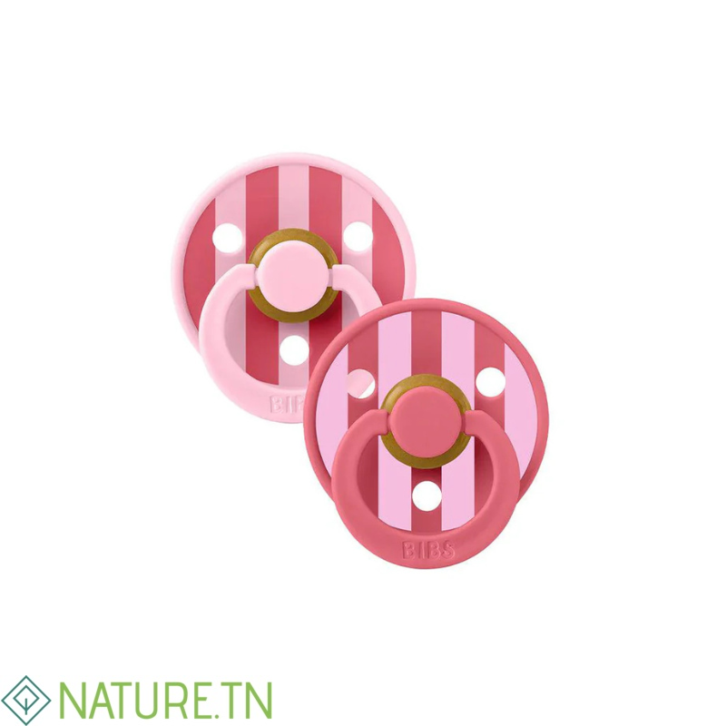 BIBS 02 SUCETTES NATURAL RUBBER BABY PINK CORAL SIZE1 0M+ 3 BIBS 02 SUCETTES NATURAL RUBBER BABY PINK CORAL SIZE1 0M+