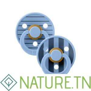 BIBS 02 SUCETTES NATURAL RUBBER BLUE MIX SIZE 1